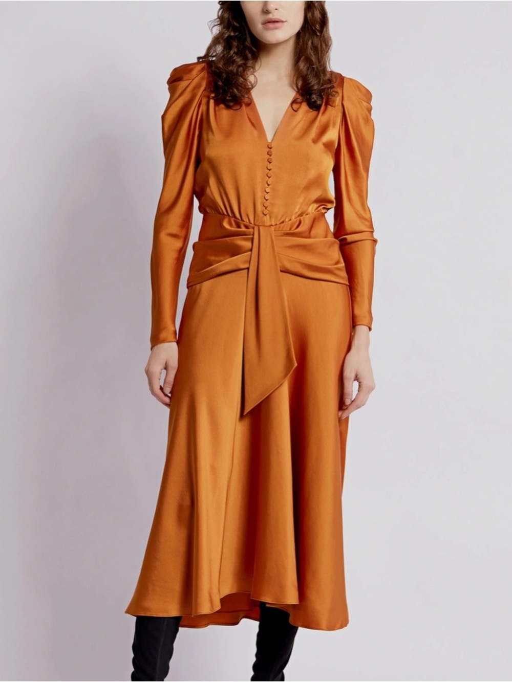 Jonathan Simkhai Rust Silk Dress size 4